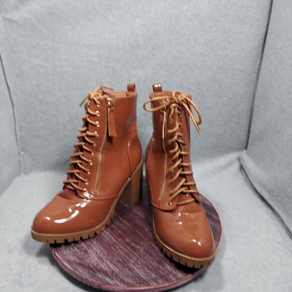 TOP MODA Womens High Heel Lace-Up Ankle Boots With Zipper - Picture 1 of 15